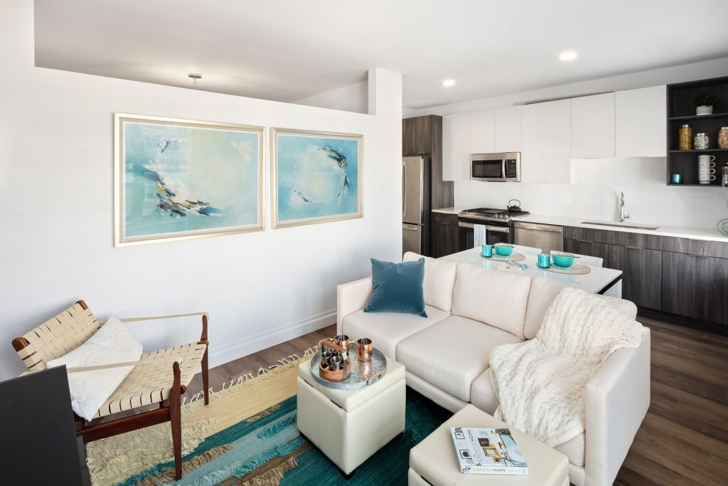 Small living room and kitchen.